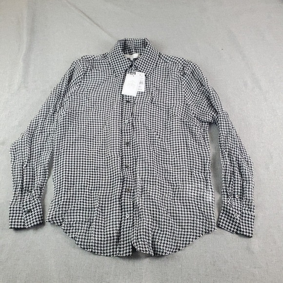 Brooks Brothers Tops - BROOKS BROTHERS Shirt Womens Small Relaxed Houndstooth Blouse Chiffon New